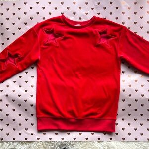 Paris Hilton Vibrant Red Star Sweatshirt NWOT